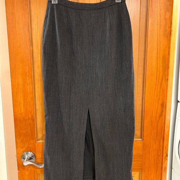 Womens Lauren Ralph Lauren Charcoal Gray Wool Blend Straight Maxi Skirt 6P - Picture 5 of 7